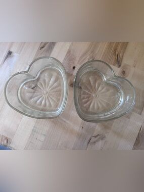 Glass heart candy dishes